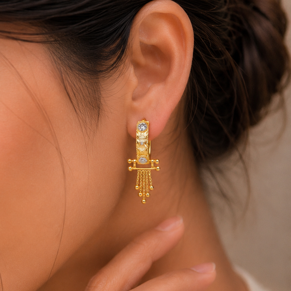 Kashvi Shimmer Hoops Gold Bali