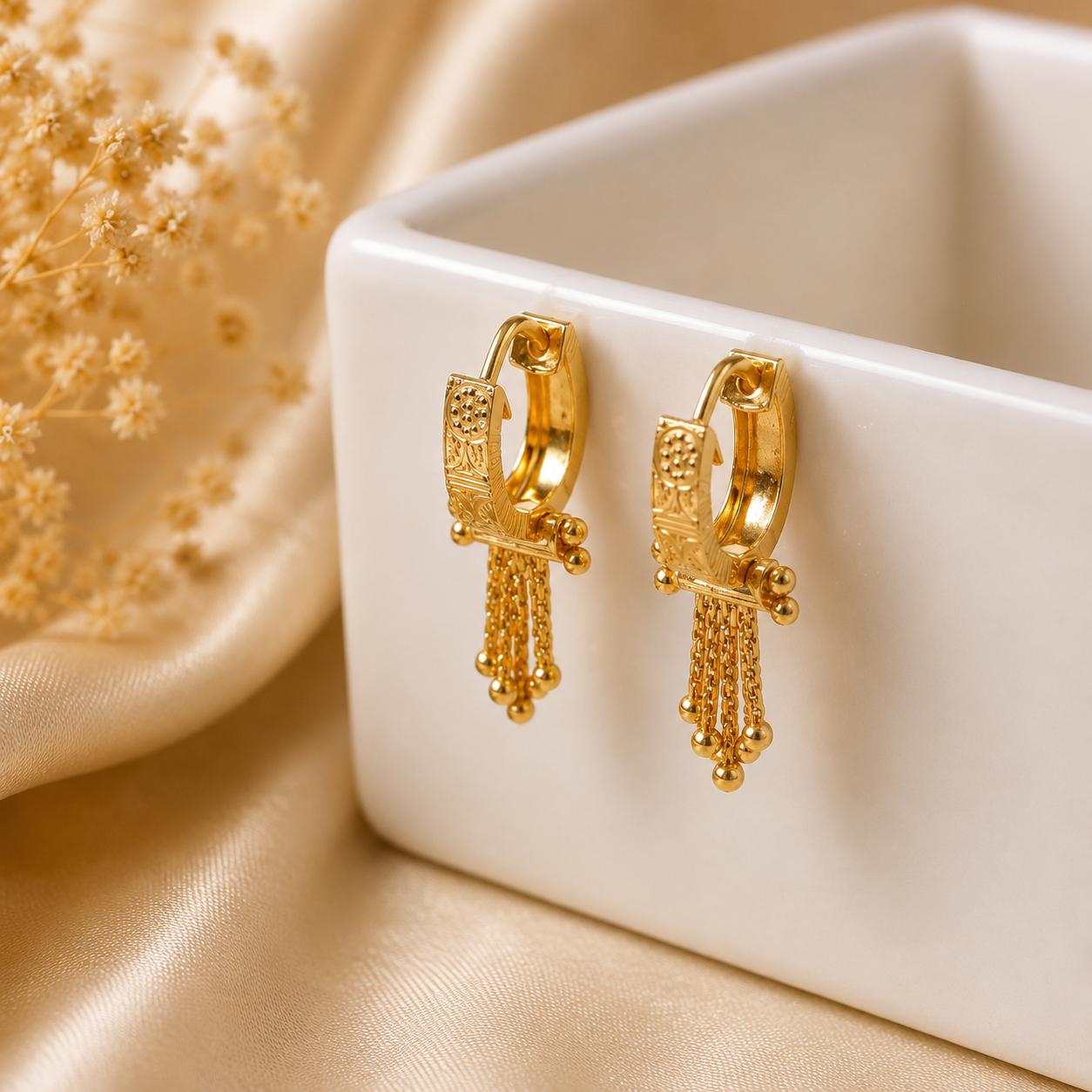 Navya Ethnic Hoops Gold Bali