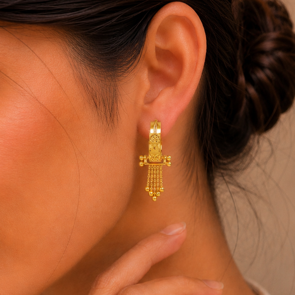 Navya Ethnic Hoops Gold Bali