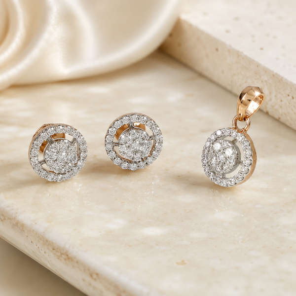 Rose Radiance Diamond Pendant Set