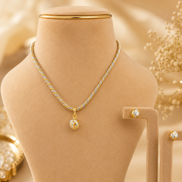 Bhavya Regal Glow  Gold Pendant Set