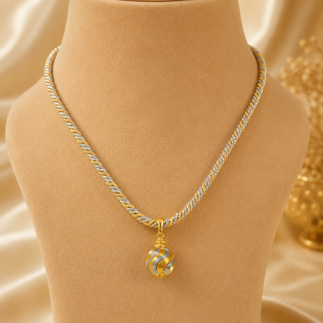 Bhavya Regal Glow  Gold Pendant Set