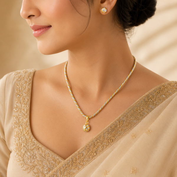 Bhavya Regal Glow  Gold Pendant Set