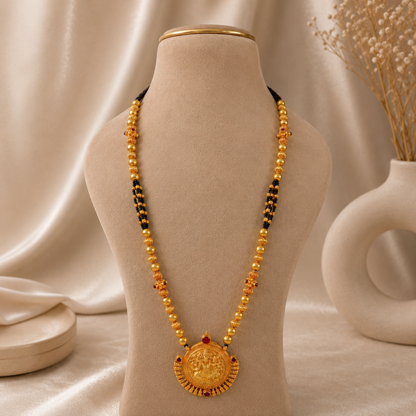 Divine Lakshmi  Long Gold Necklace