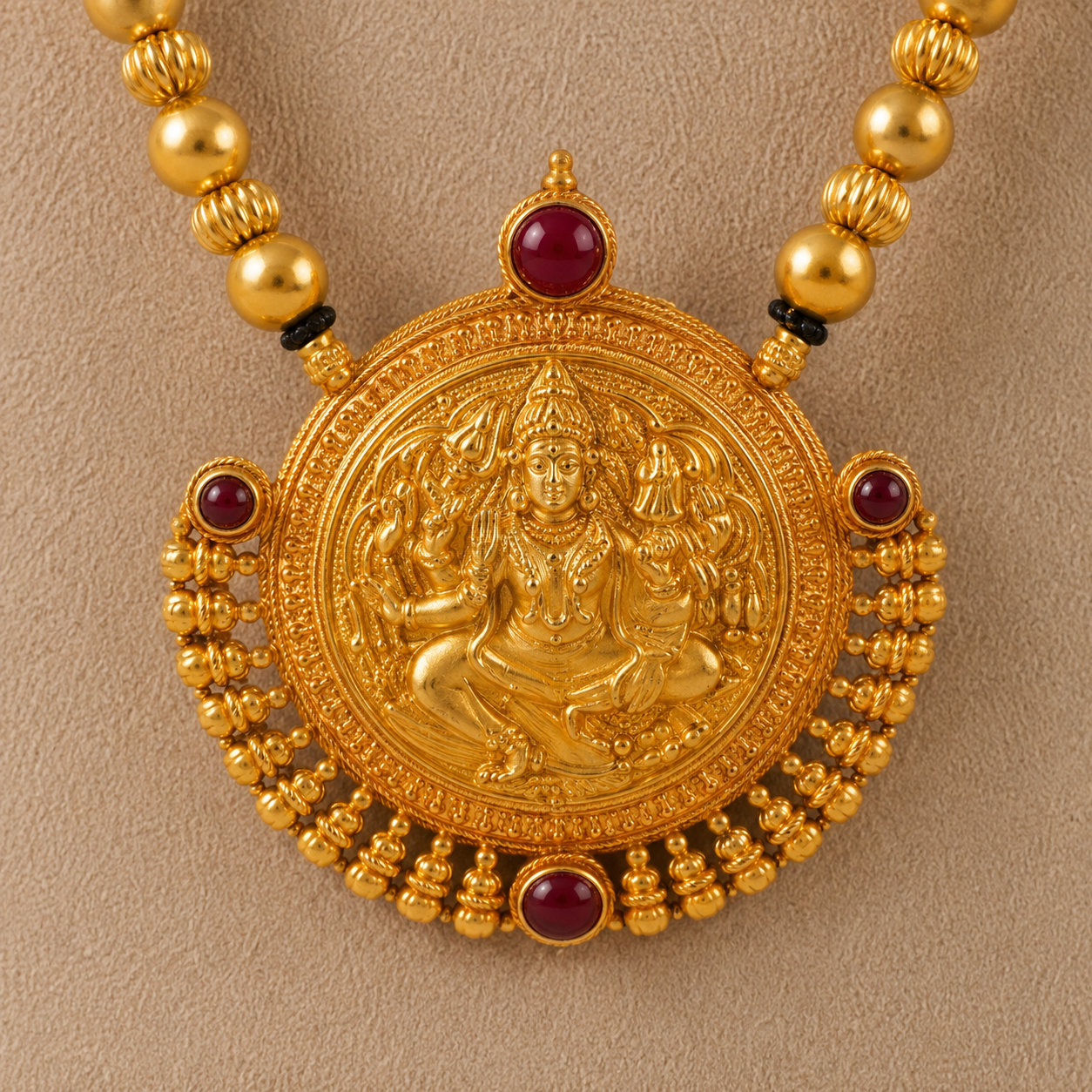 Divine Lakshmi  Long Gold Necklace