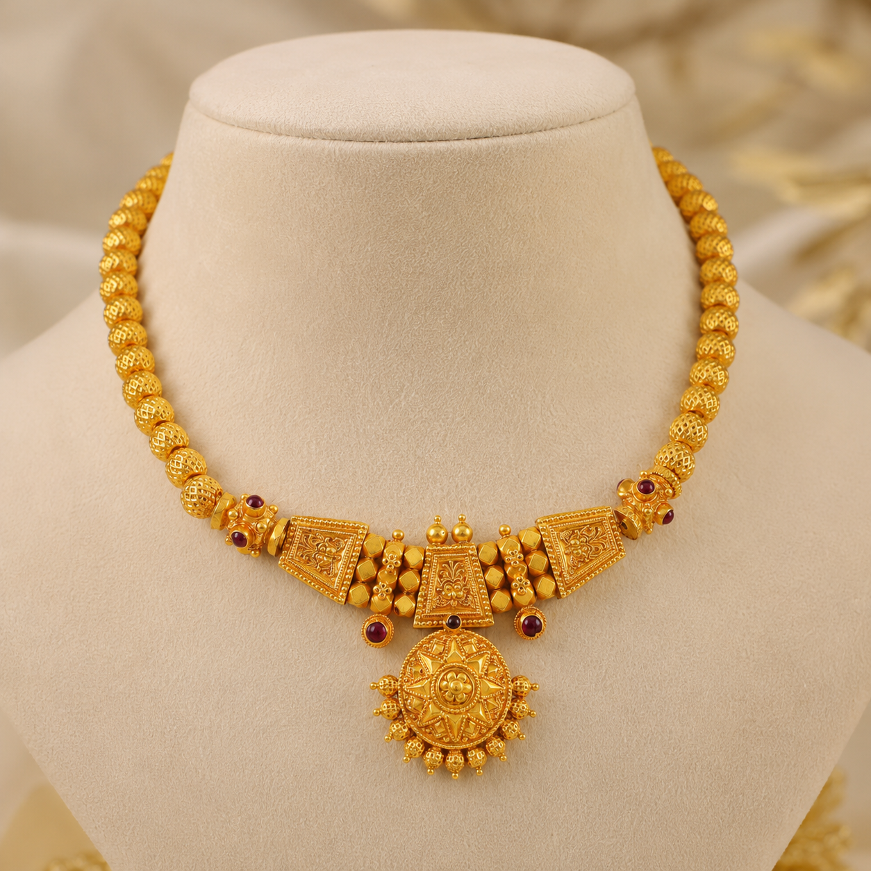 Vanya Sunburst Gold Necklace Set