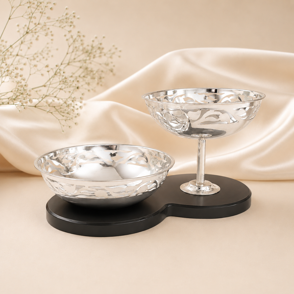 Opulent Fruit Silver Bowl
