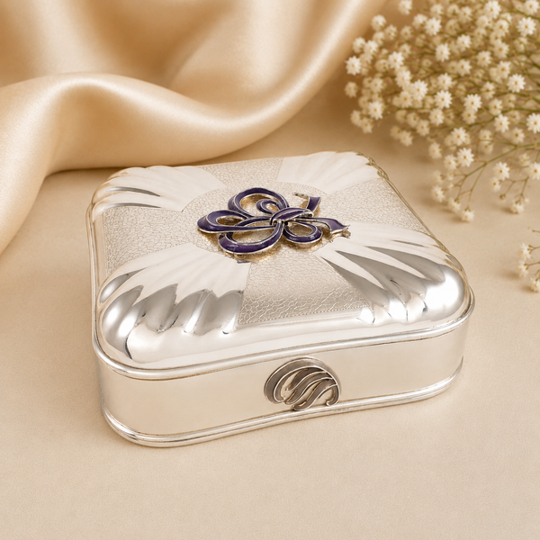 Purple Orchid Silver Box