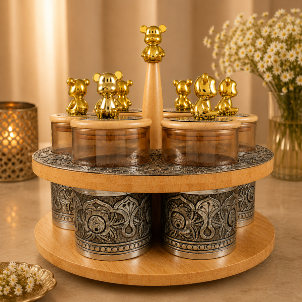 Divine Festive Silver Dryfruit  Stand
