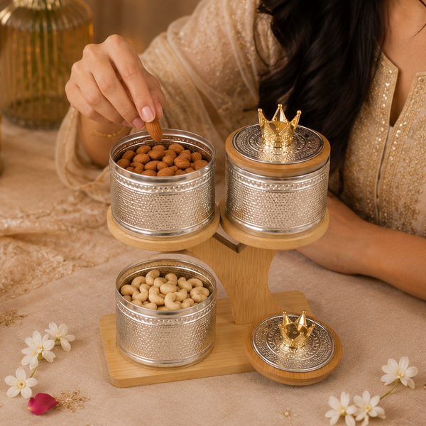 Regal Silver Dryfruit Stand