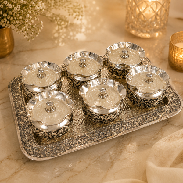 Royal Dining Silver Tray Set