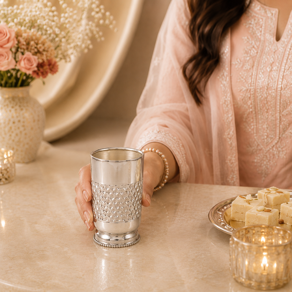 Luxury Facet Silver Glass