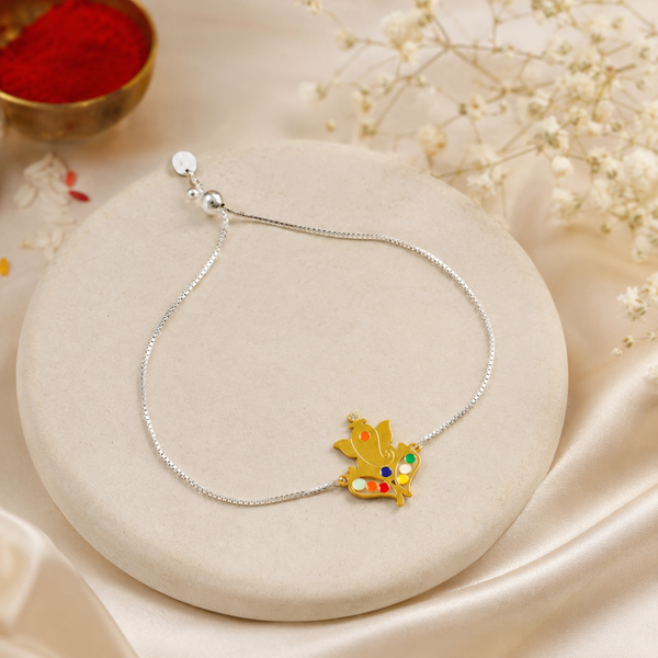 Shubh Ganesh Silver Rakhi