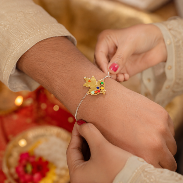 Shubh Ganesh Silver Rakhi