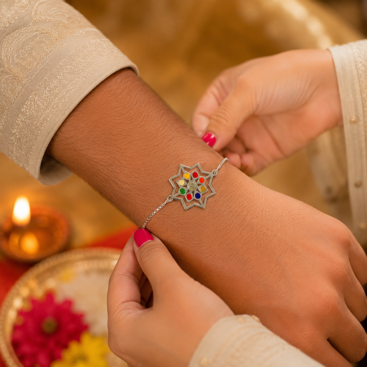 Navrang Star Silver Rakhi