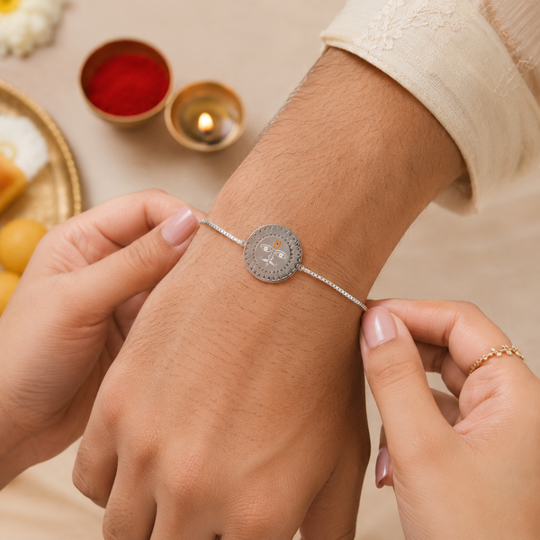 Surya Tilak Silver Rakhi