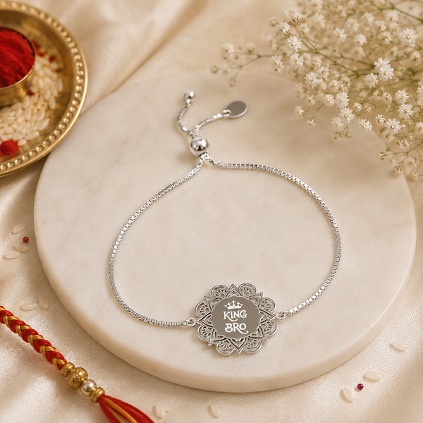 Royal King Bro Silver Rakhi