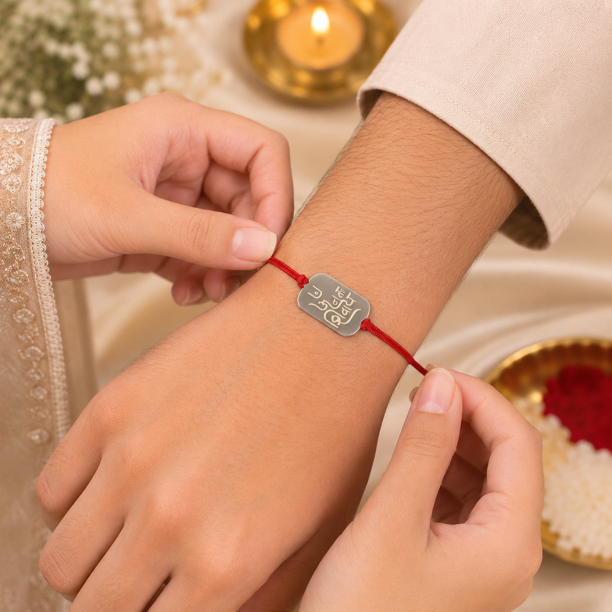 Divine Faith Silver Rakhi