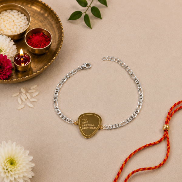 Gold-Tone Charm Silver Rakhi