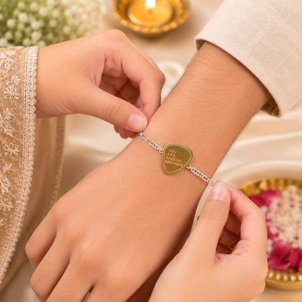 Gold-Tone Charm Silver Rakhi