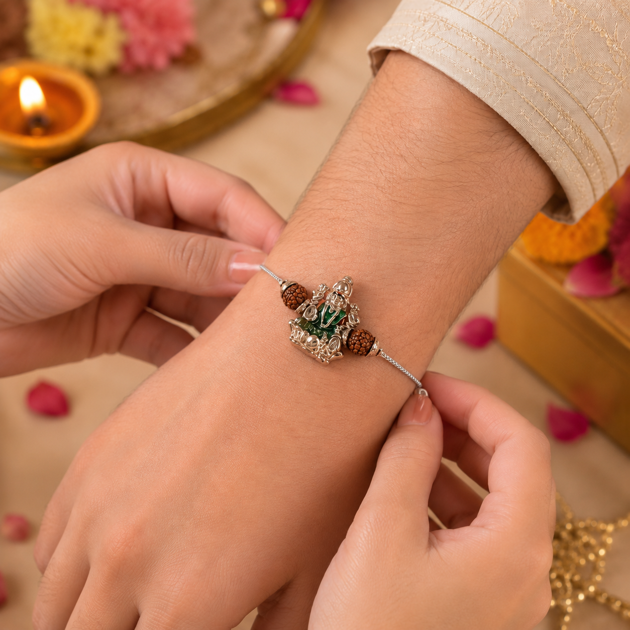 Lord Ganesha Silver Rakhi