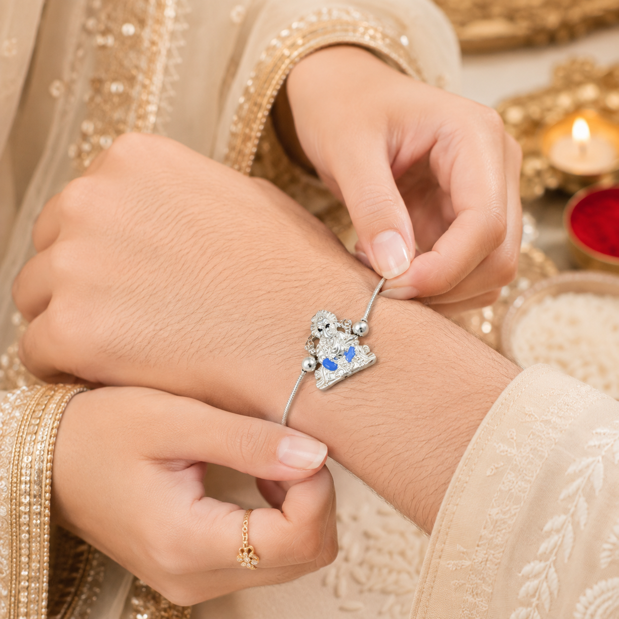 Shree Siddhivinayak Silver Rakhi