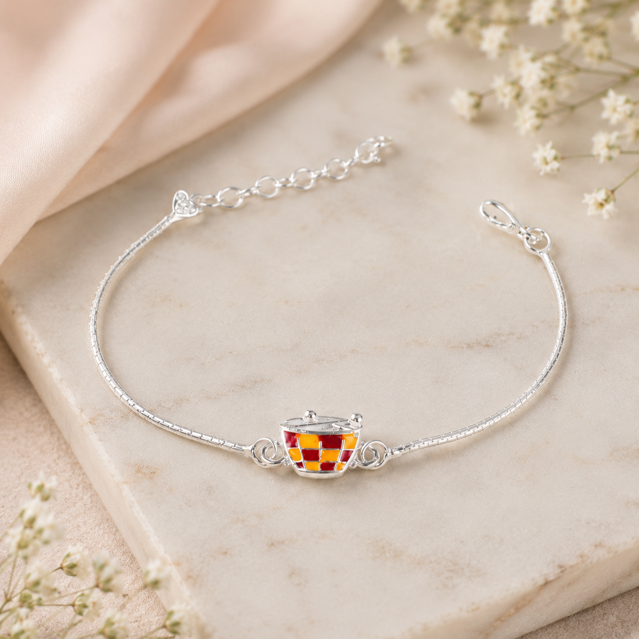 Damru Divine Silver Rakhi
