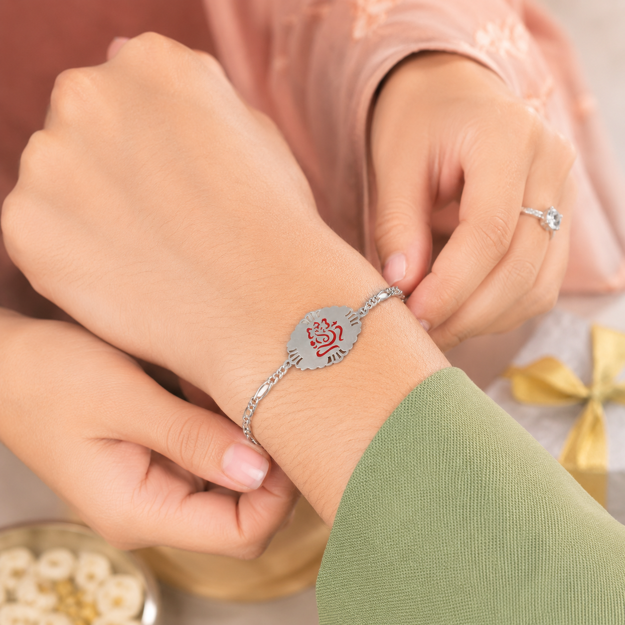 Divine Ganesha Silver Rakhi