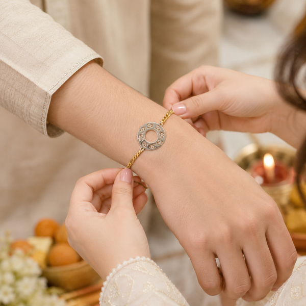 Om Aura Bracelet Silver Rakhi