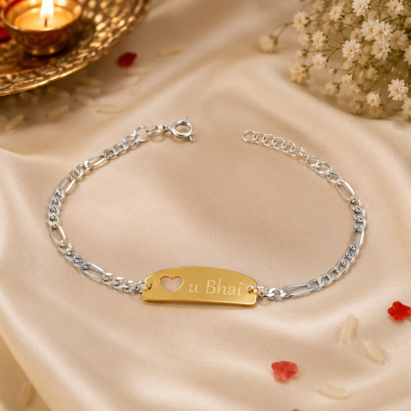 Love You Bhai Silver Rakhi