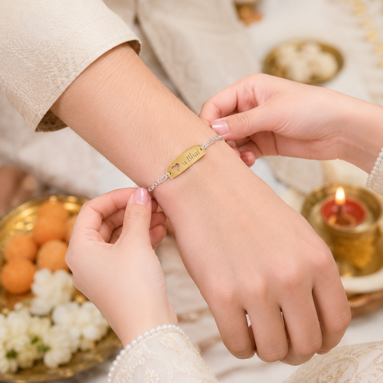 Love You Bhai Silver Rakhi