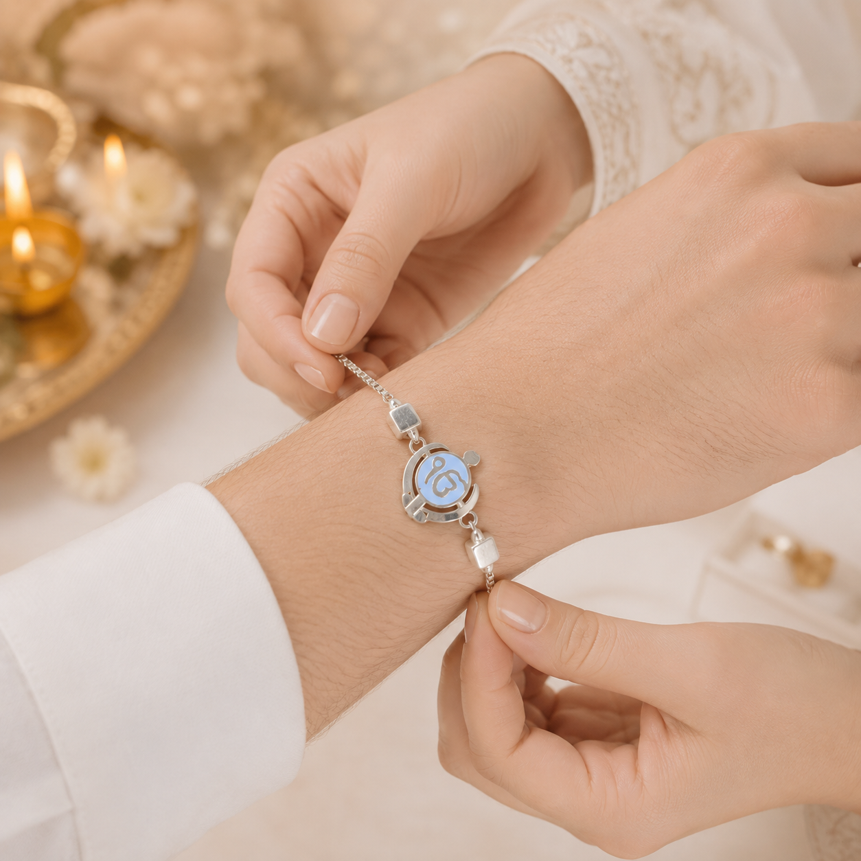 Nanak Blessing Silver Rakhi