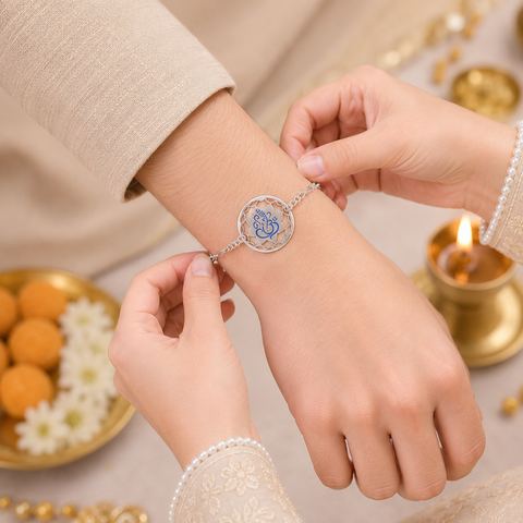 Ganesh Kripa Silver Rakhi
