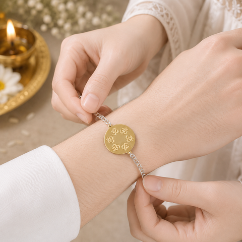 Om Disc Silver Rakhi
