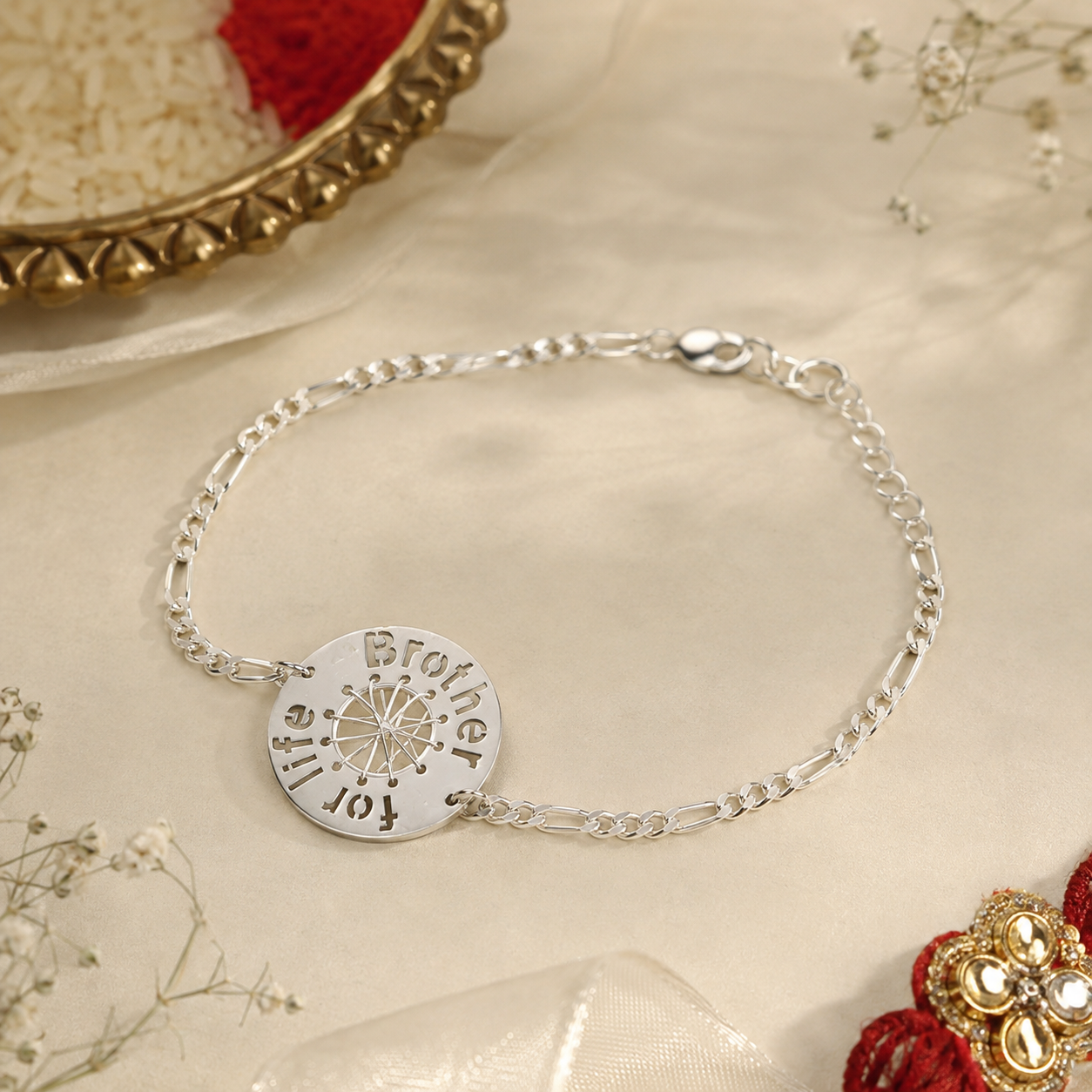 Brother Engraved Silver Rakhi
