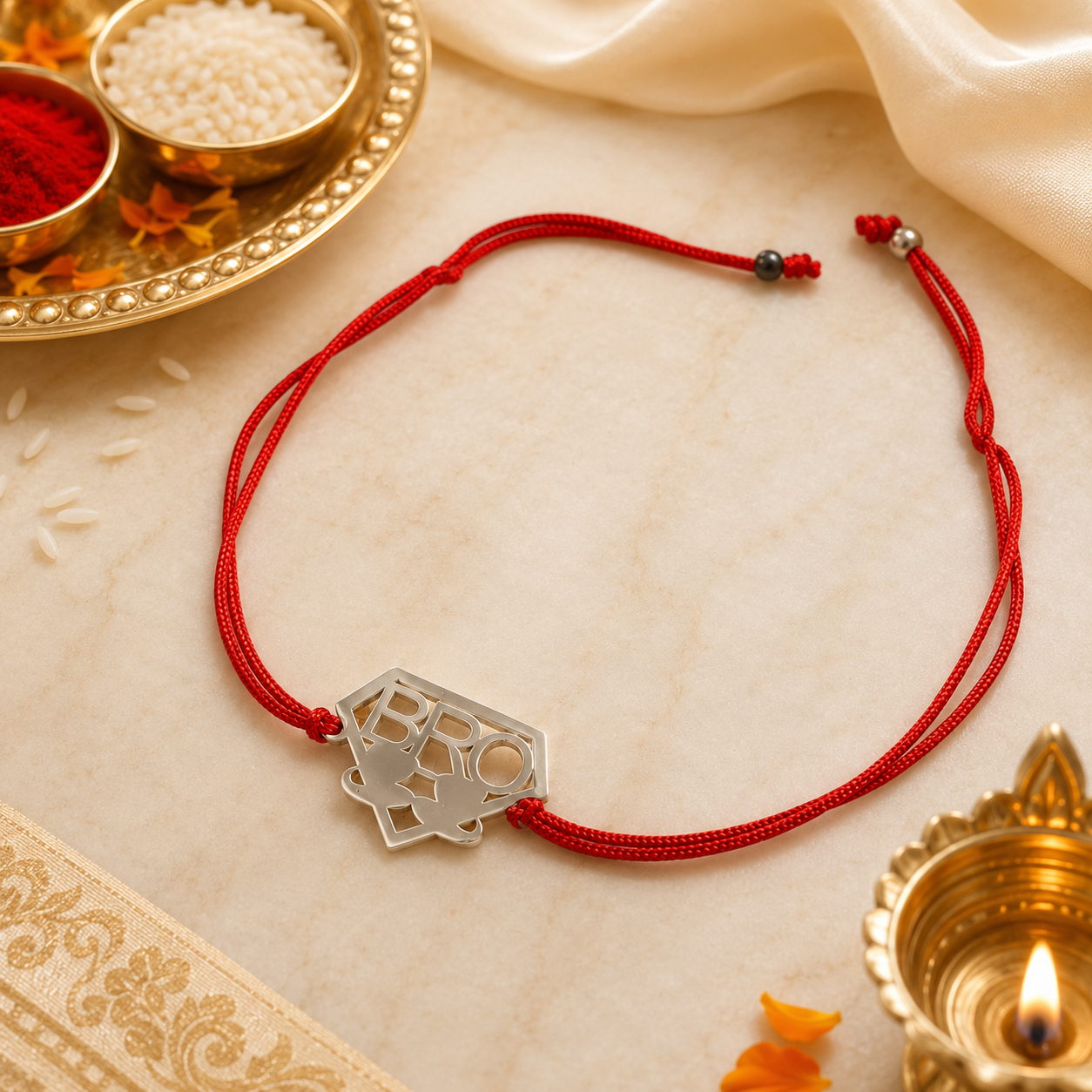 BRO Letter Silver Rakhi