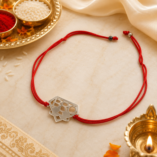 BRO Letter Silver Rakhi