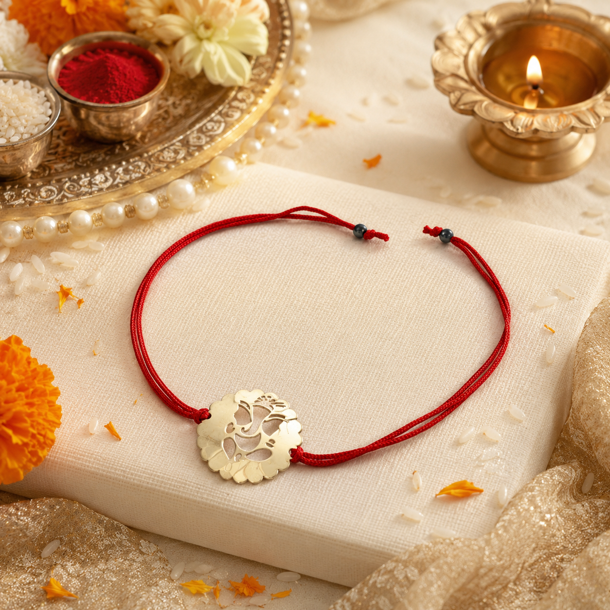 Shree Vighnaharta Silver Rakhi