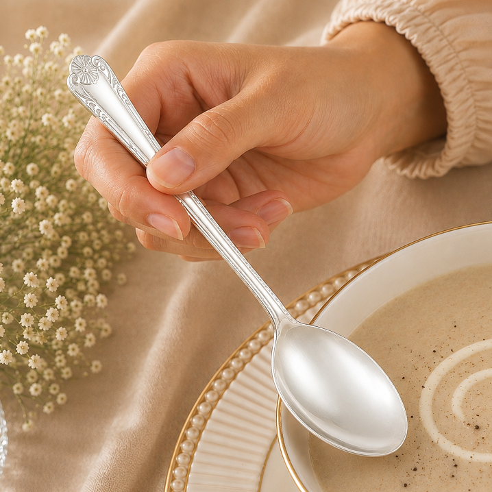 Opulent Bloom Silver Spoon