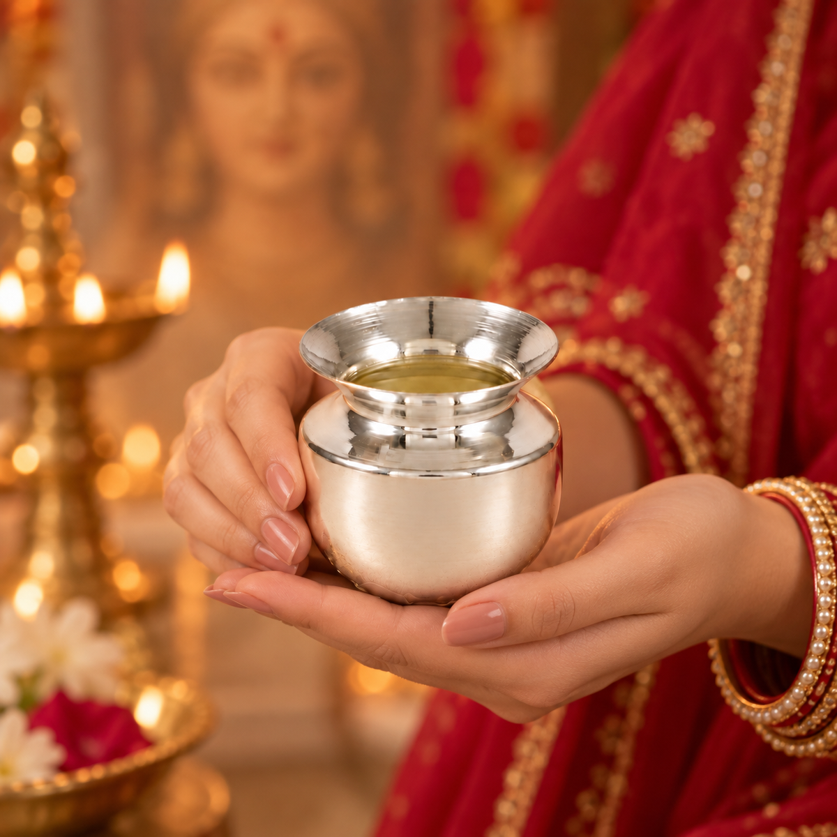 Shanti Silver Kalash