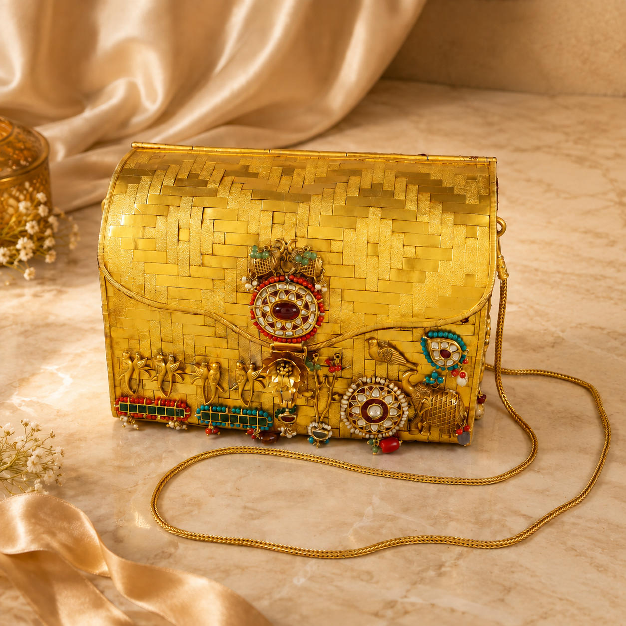 Royal Meenakari Silver Purse