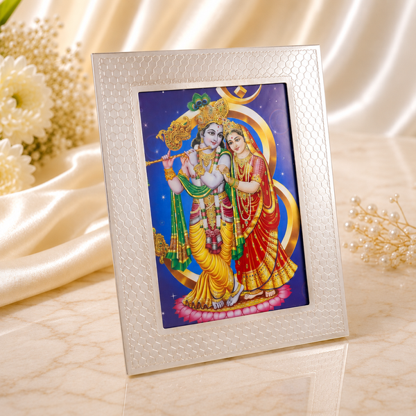 Radha Krishna Silver Photo Frame
