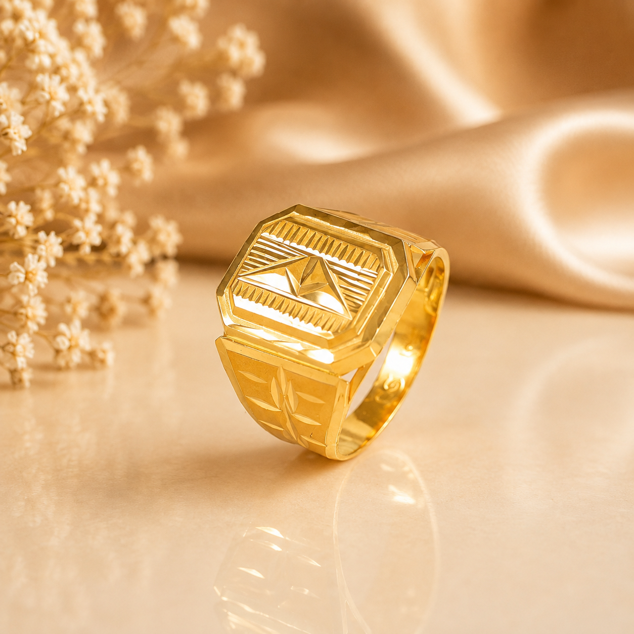 Imperial Hex Gold Ring For Him