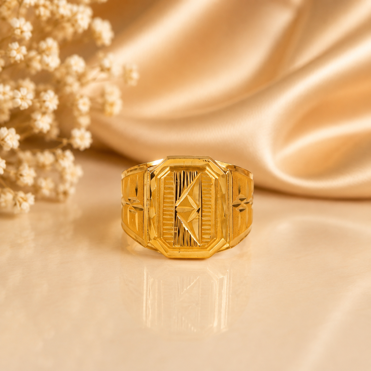 Imperial Hex Gold Ring For Him