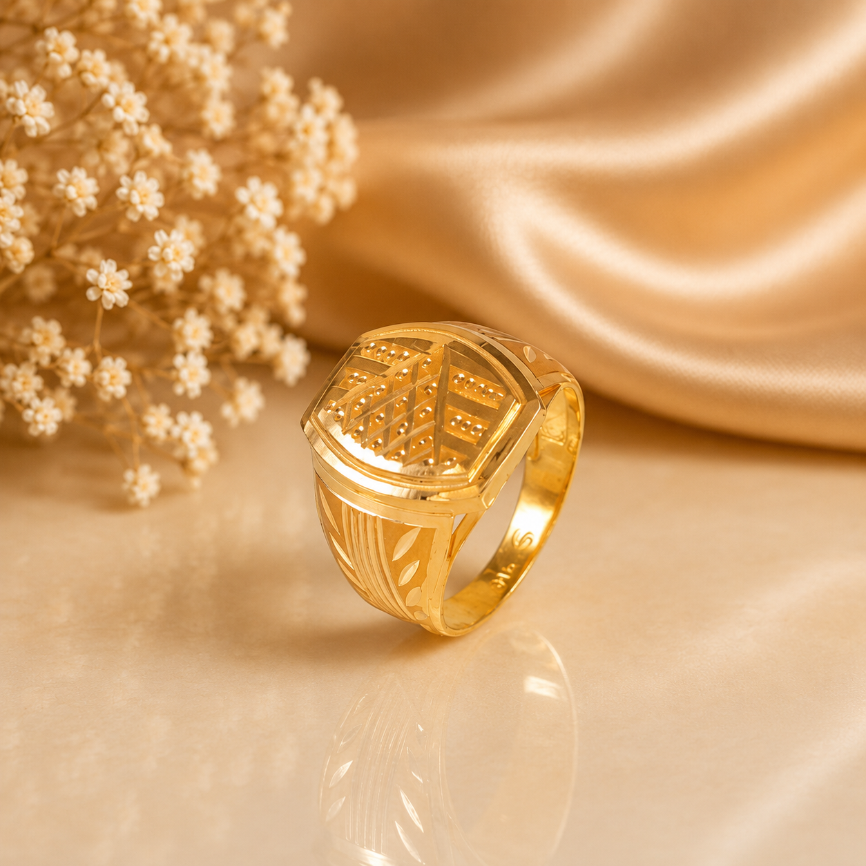 Dev Elite Crest Gold Ring For Him