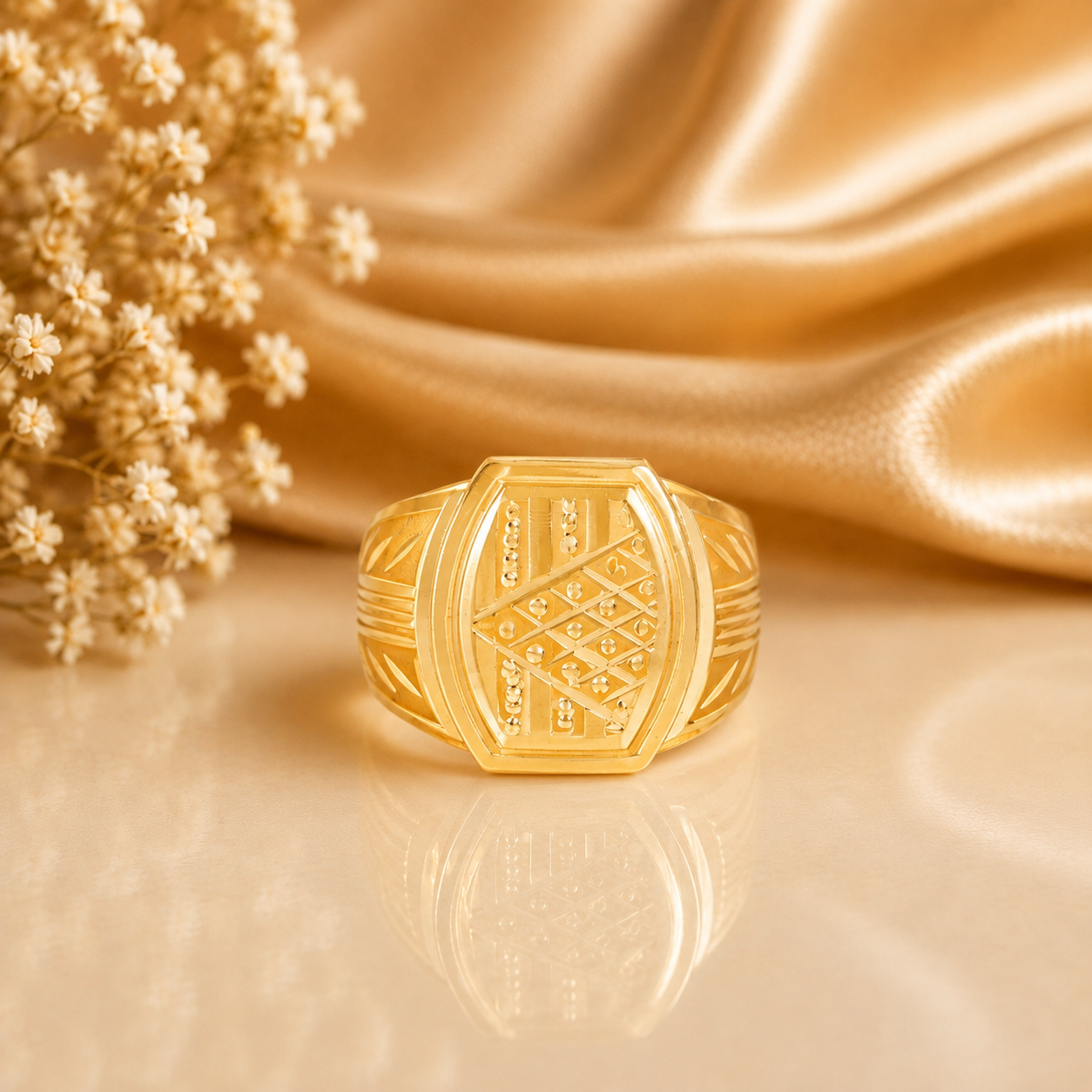 Dev Elite Crest Gold Ring For Him