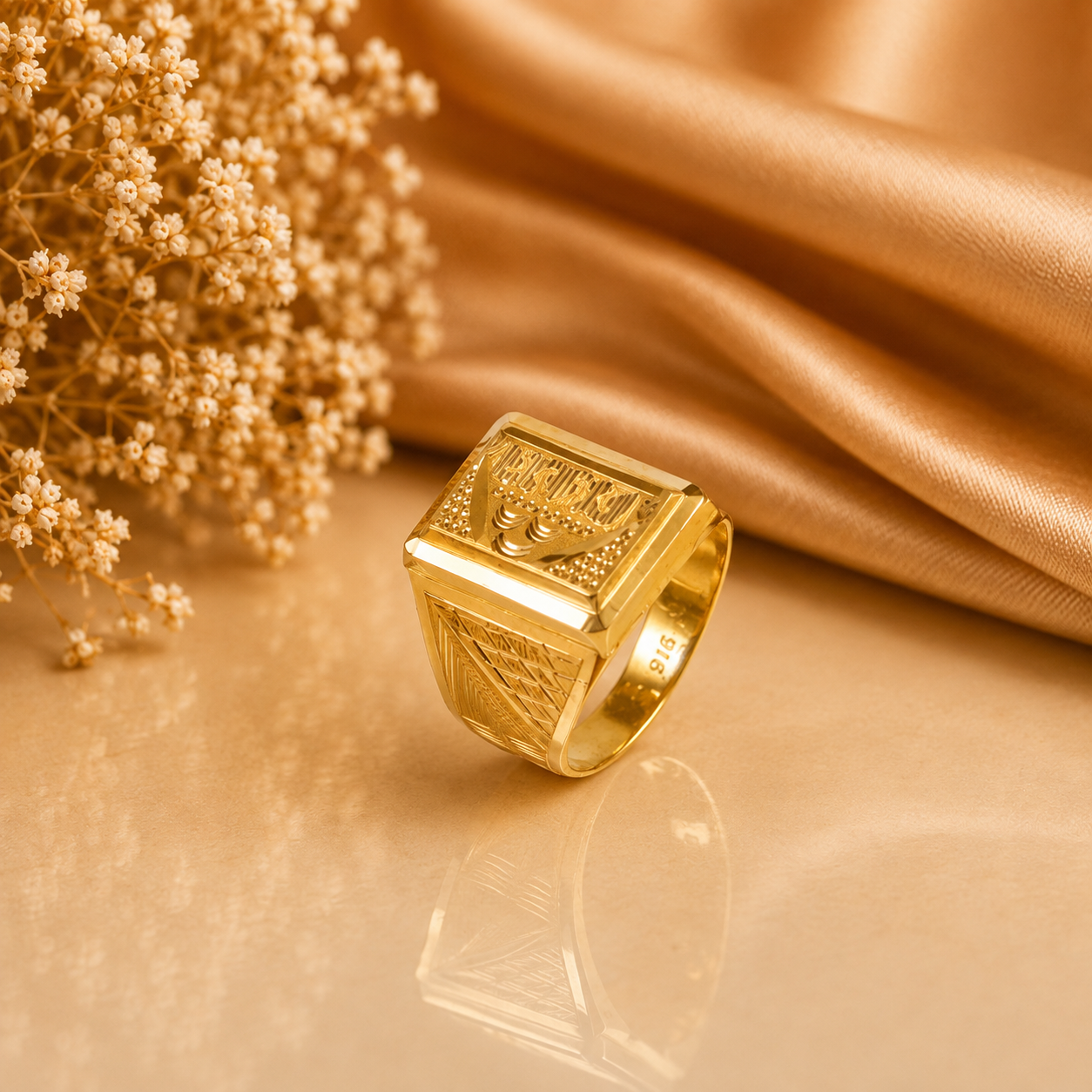 Advik Crest Gold Ring For Him