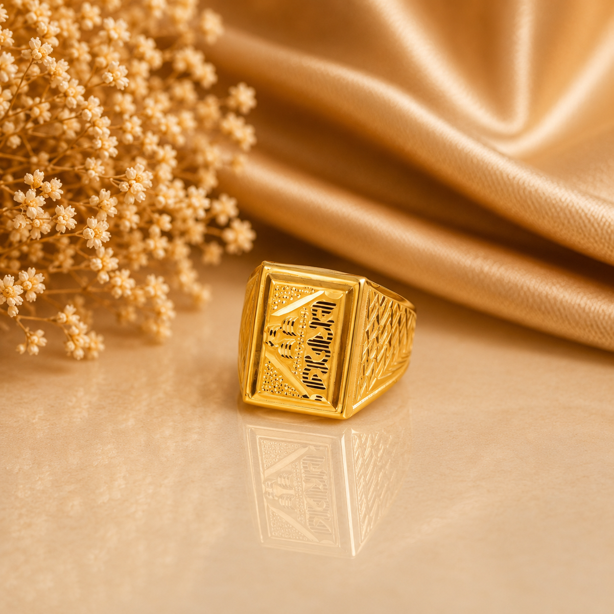 Advik Crest Gold Ring For Him