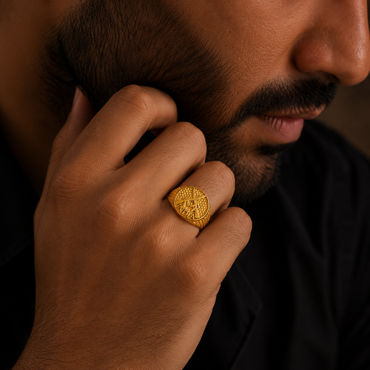 Tanish Indian Pride Gold Ring For Him