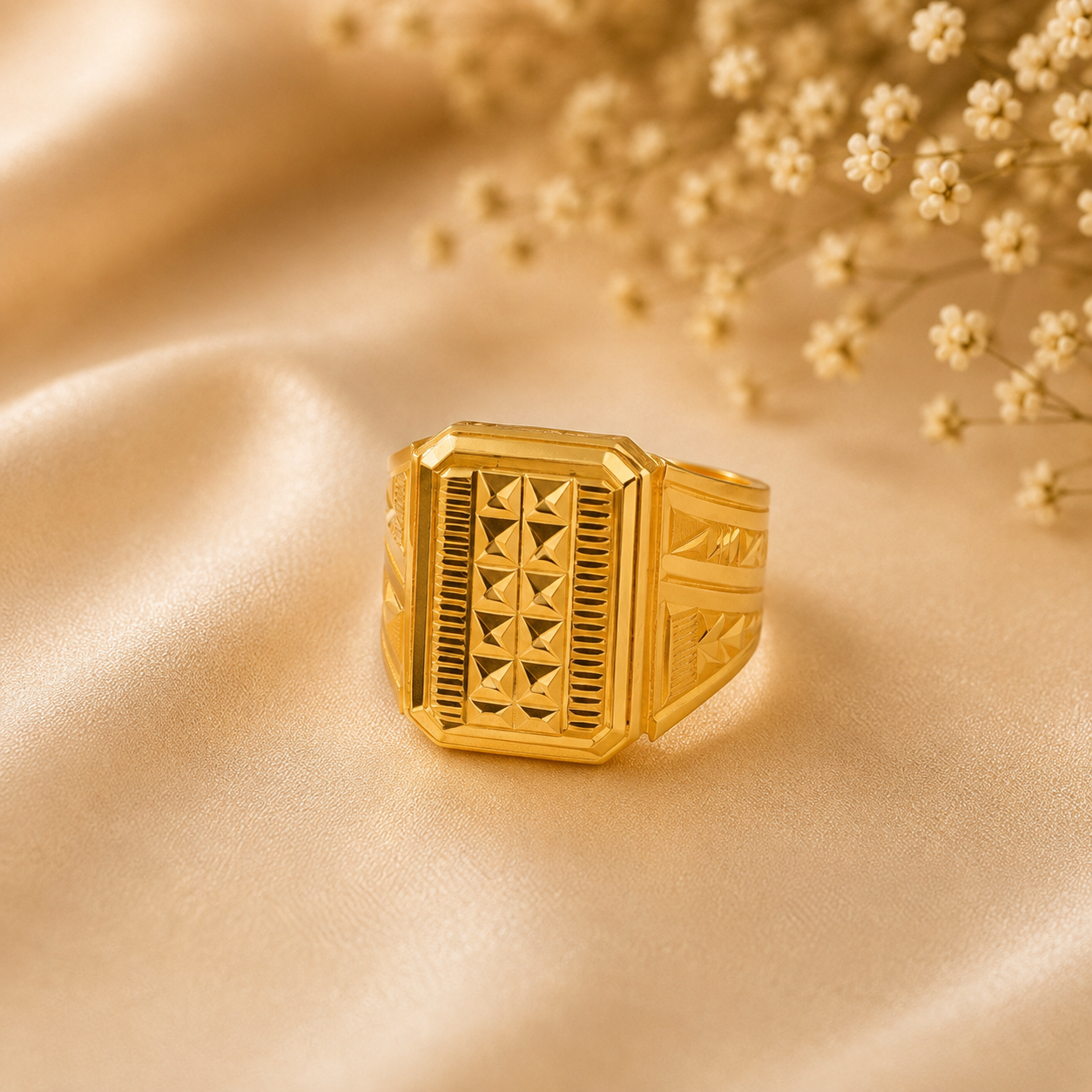 Naksh Regal Facet Gold Ring For Him